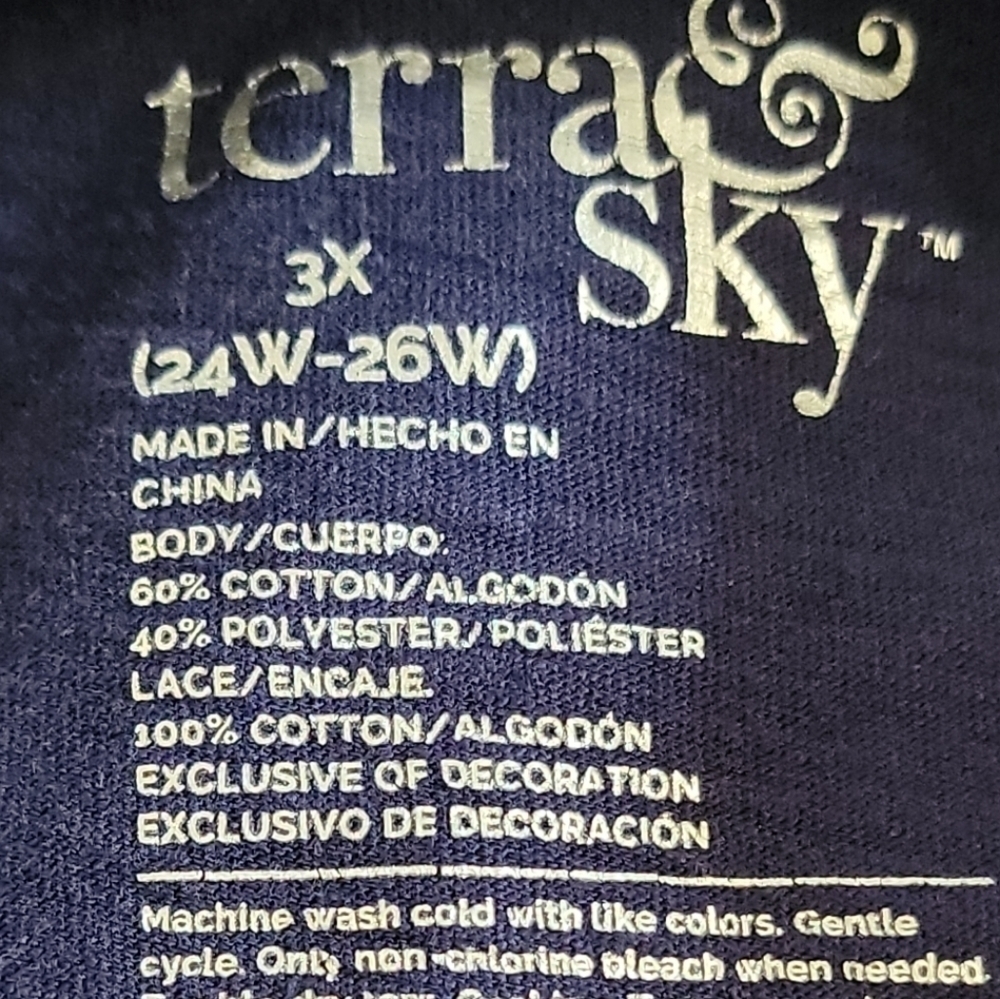 Terra & Sky size 3X blue short sleeve shirt Polyester and cotton - Picture 3 of 8